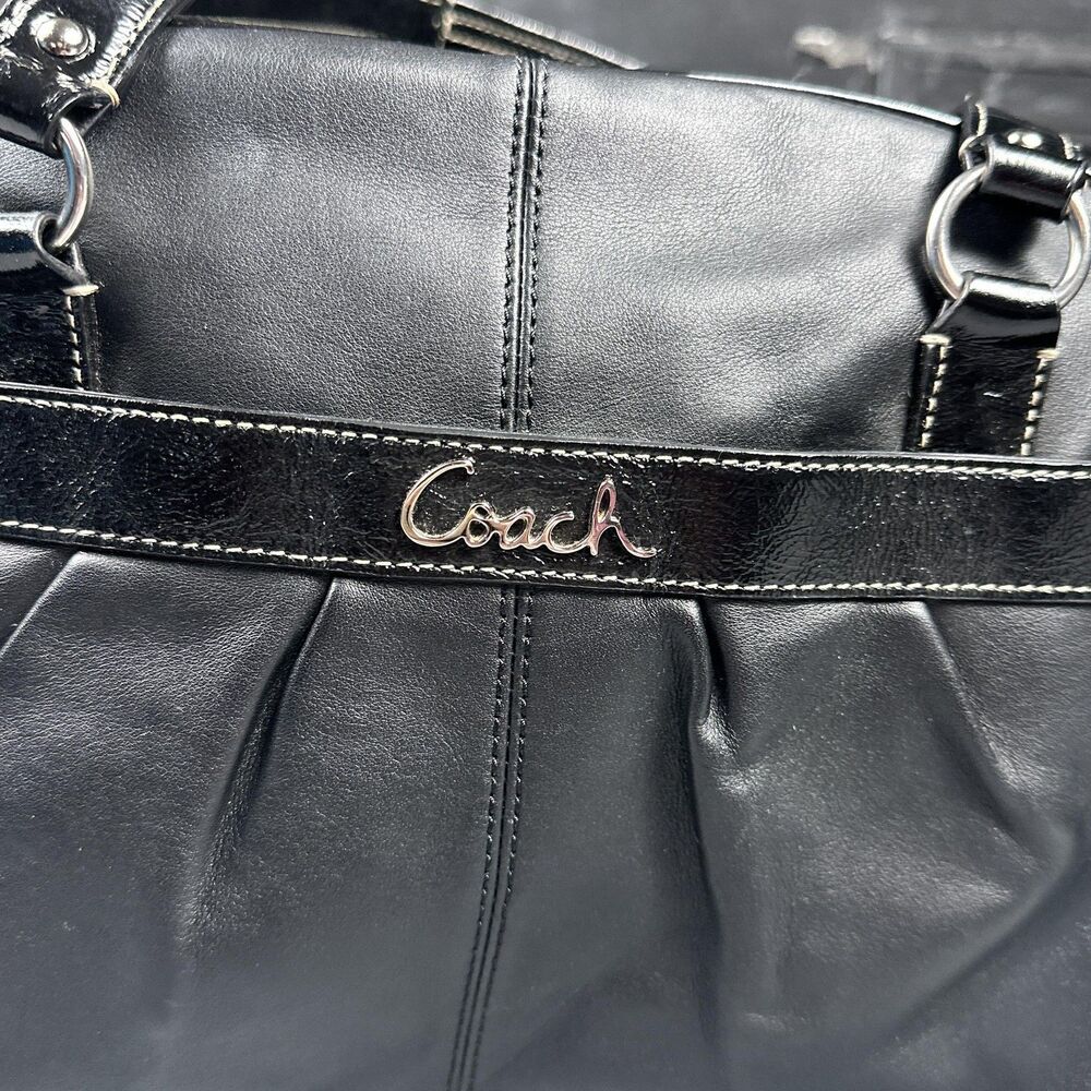 Coach Addison Tote Black Leather Diaper Bag Satchel Shoulder Crossbody F18374 - Picture 2 of 15